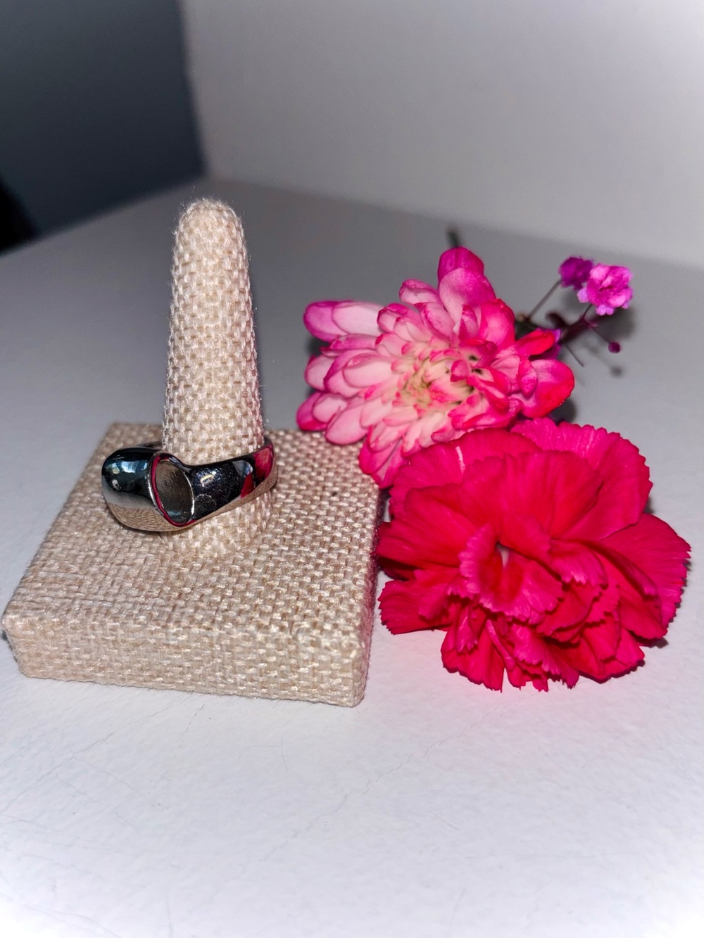 Lia Sophia Silver Tone Dome Ring | Modern Statement Ring Size 7